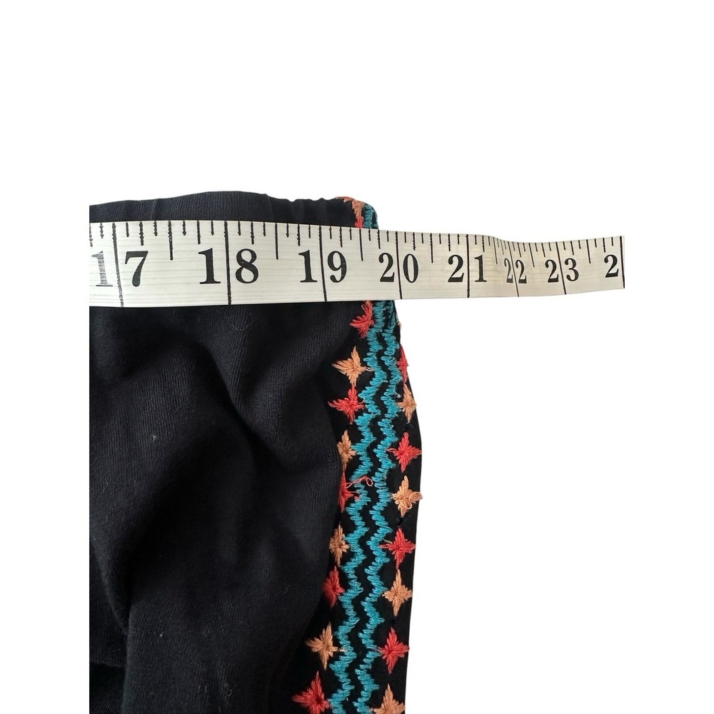Johnny Was Leggings Women's 2XL Embroidered Floral Black Stretch "Hole" Stain - Picture 6 of 8